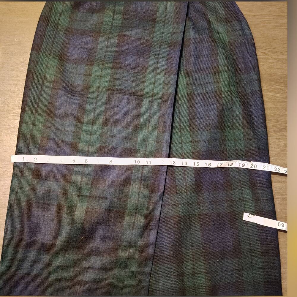 Vintage Lauren Ralph Lauren Blackwatch Wool Skirt USA 8 Plaid Midi Wrap - Picture 7 of 15
